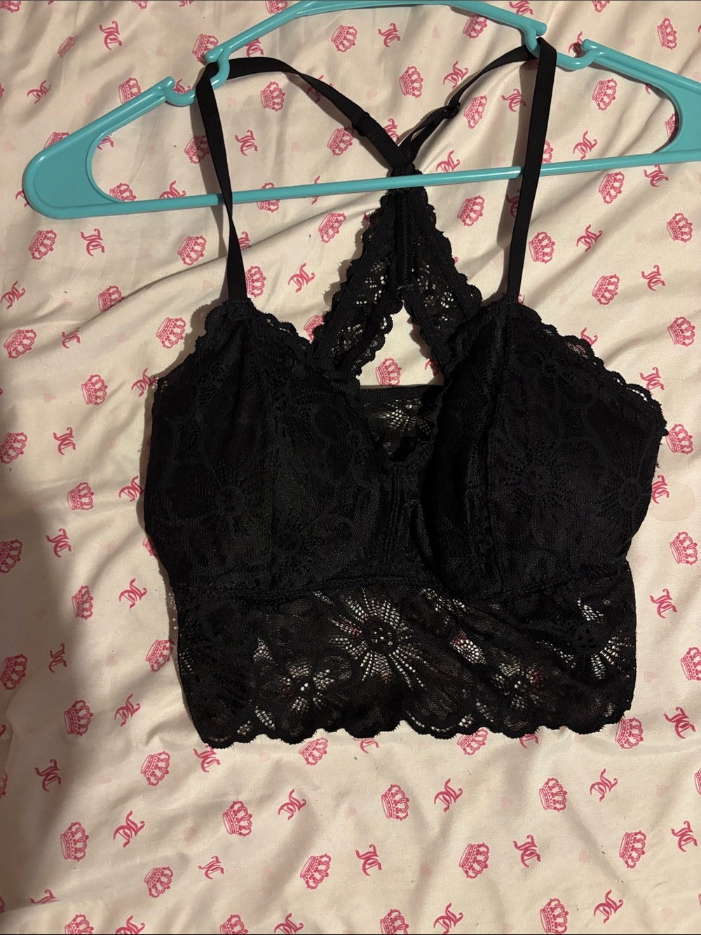 No Boundaries Black Lace Bralette with Racerback Detailing
